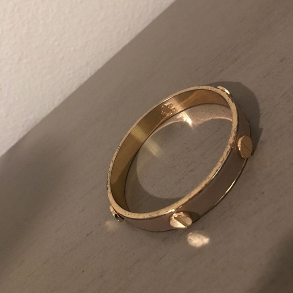 C. Wonder Beige leather and gold bangle - Picture 2 of 2